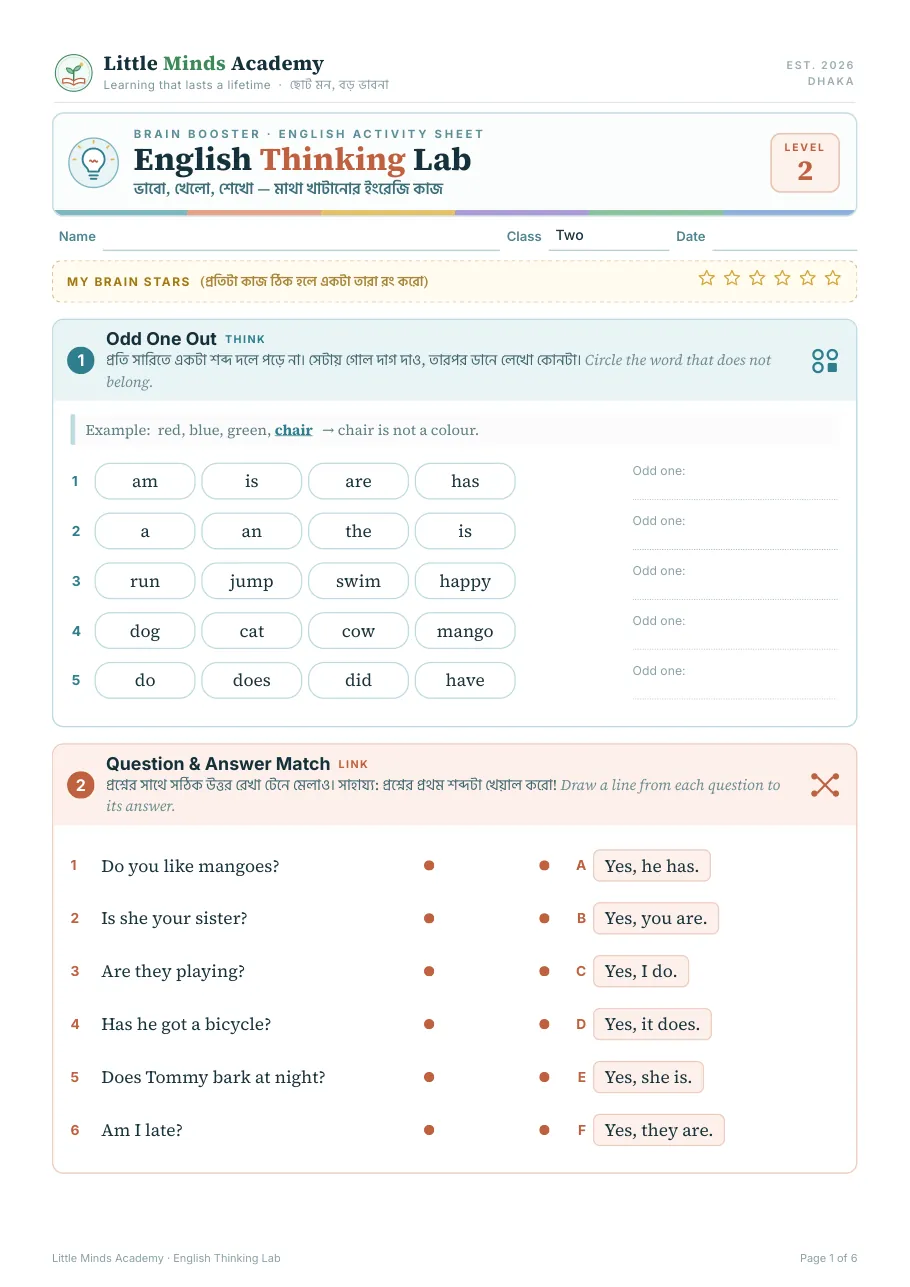 English Thinking Lab, page 1